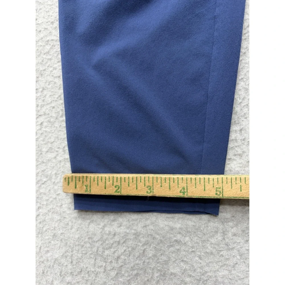 Athleta Ankle Pants Womens 2 Blue Paperbag Waist Belted Pockets Stretch Travel